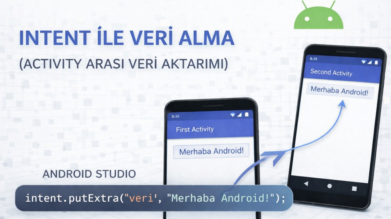 ANDROID STUDIO - INTENT İLE VERİ ALMA (ACTIVITY ARASI VERİ AKTARIMI) Resmi